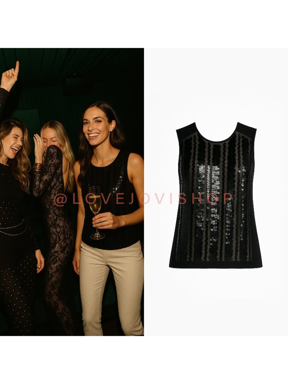 Statement Top | Tory Burch Sequin Embroidered Sleeveless Silk Fine Knit Sweater